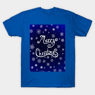 Merry Christmas Snowflake Greeting T-Shirt